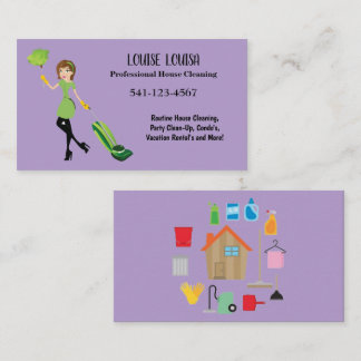 Simple Professional House Cleaning Business Cards Visitekaartje