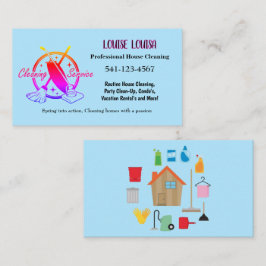 Simple Professional House Cleaning Business Cards Visitekaartje