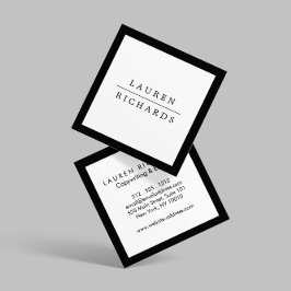 Simple Professional Luxe Zwart-wit Vierkante Visitekaartje