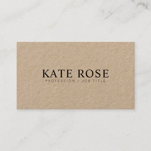 Simple Professional Modern Kraft Visitekaartje (Voorkant)