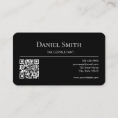 Simple Professional Monogram Initial QR code Black Visitekaartje (Achterkant)