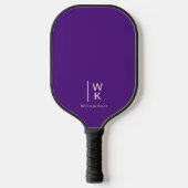 Simple Professional Paars Monogram Initiaal Name Pickleball Paddle (Voorkant)