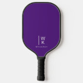 Simple Professional Paars Monogram Initiaal Name Pickleball Paddle (Achterkant)