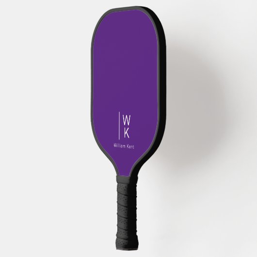 Simple Professional Paars Monogram Initiaal Name Pickleball Paddle (Links)