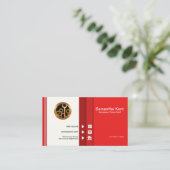 Simple Professional Red Layers Manpower Consultant Visitekaartje (Staand voorkant)