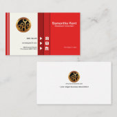 Simple Professional Red Layers Manpower Consultant Visitekaartje (Voorkant / Achterkant)