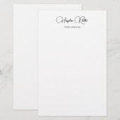 Simple Professional Signature White Station Briefpapier (Voorkant / Achterkant)