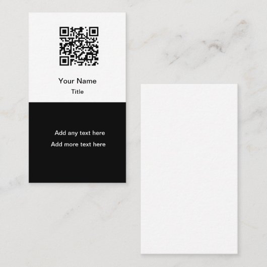 Simple Promotional QR Code Business Cards Vertical Visitekaartje (Voorkant / Achterkant)