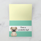 Simple Pug Birthday card Kaart (Binnen)
