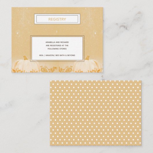 Simple Pumpkin-Baby shower Informatiekaartje (Voorkant / Achterkant)