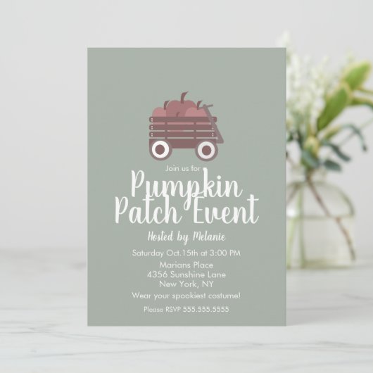 Simple Pumpkin Patch Halloween Herfst Event Flyer Kaart (Staand voorkant)
