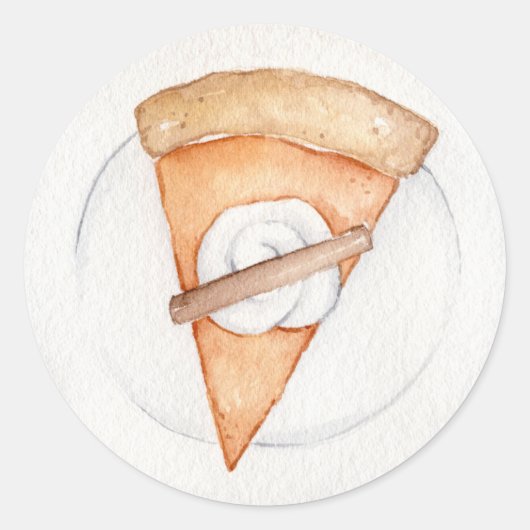 Simple Pumpkin Pie Slice Herfst Thanksgiving Ronde Sticker (Voorkant)