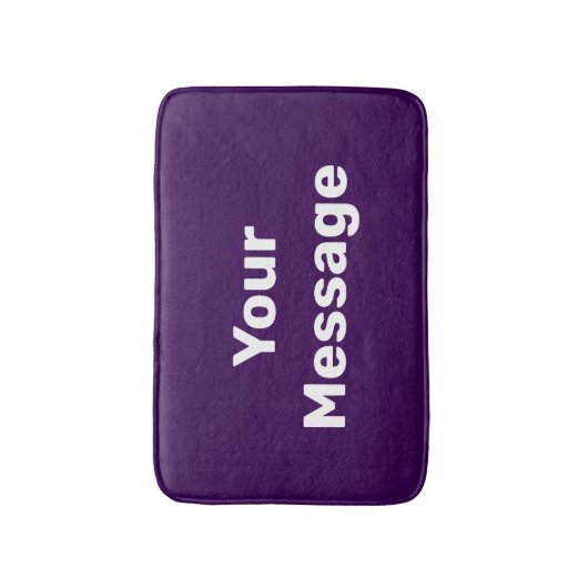 Simple Purple and White Your Message Text Template Badmat (Voorkant Verticaal)