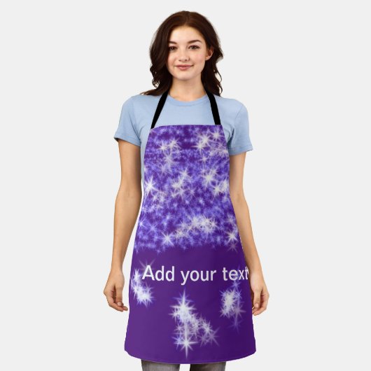 Simple purple glitter sparkle stars add your text  schort (Gedragen)