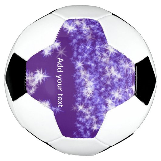 Simple purple glitter sparkle stars add your text  voetbal (Gedraaid)