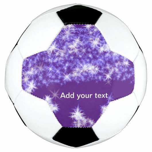 Simple purple glitter sparkle stars add your text  voetbal (Voorkant)