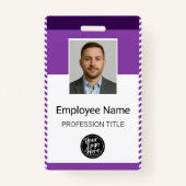 Simple Purple Professional Identification Badge (Voorkant)