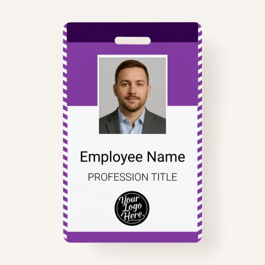 Simple Purple Professional Identification Badge (Voorkant)