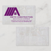 Simple Purple Realtor Home Logo | Stone Background Visitekaartje (Voorkant / Achterkant)
