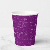 Simple Purple White Math Pattern Papieren Bekers (Links)
