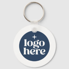 Simple QR Code Blue Business Logo Sleutelhanger