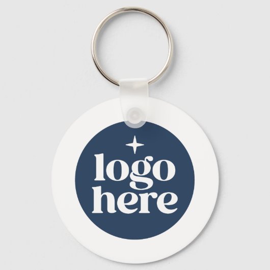 Simple QR Code Blue Business Logo Sleutelhanger (Voorkant)