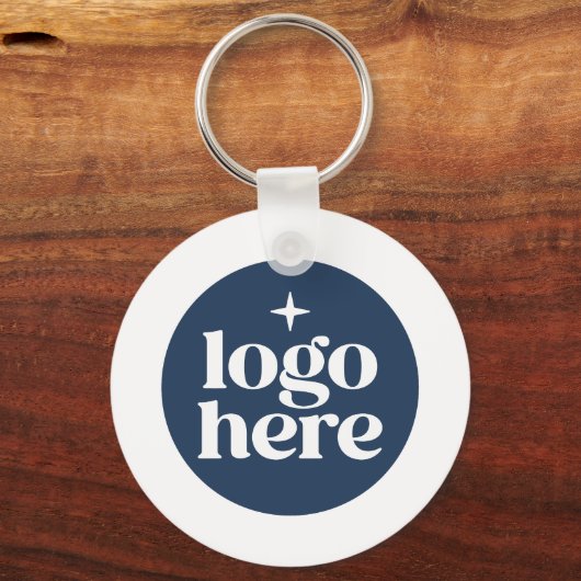 Simple QR Code Blue Business Logo Sleutelhanger (Voorkant)