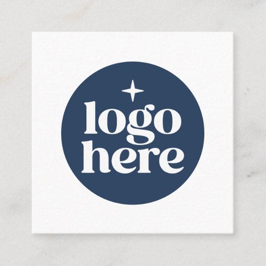 Simple QR Code Blue Business Logo Vierkante Visitekaartje (Voorkant)