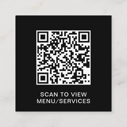 Simple QR Code Business Logo Text Vierkante Visitekaartje (Achterkant)