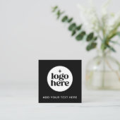 Simple QR Code Business Logo Text Vierkante Visitekaartje (Staand voorkant)