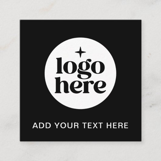 Simple QR Code Business Logo Text Vierkante Visitekaartje (Voorkant)