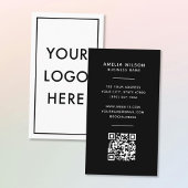 Simple QR Code Logo Border Frame Vertical Visitekaartje
