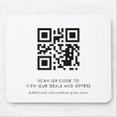 Simple QR Code Modern Business Promotional Muismat (Voorkant)