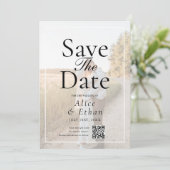 Simple QR Code Photo Wedding Save The Date (Staand voorkant)