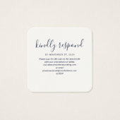 Simple QR Code Wedding Website RSVP Enclosure Card Vierkante Visitekaartjes (Voorkant)
