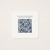 Simple QR Code Wedding Website RSVP Enclosure Card Vierkante Visitekaartjes (Achterkant)