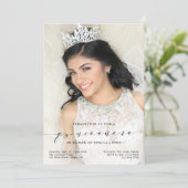 Simple Quinceañera 15th Birthday Pary Foto Kaart (Staand voorkant)