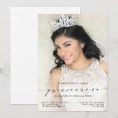 Simple Quinceañera 15th Birthday Pary Foto Kaart (Voorkant / Achterkant)