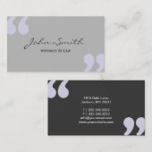 Simple Quote Marks Attorney/Lawyer Visitekaartje (Voorkant / Achterkant)