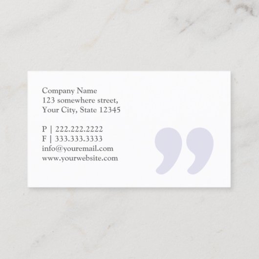 Simple Quotes Proofreading Visitekaartje (Achterkant)