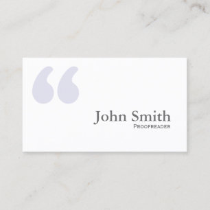 Simple Quotes Proofreading Visitekaartje