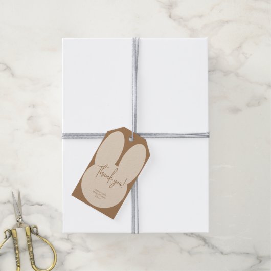 Simple Rabbit baby shower bedankt Cadeaulabel (Met Touw)