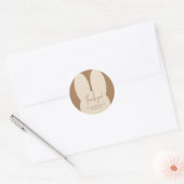 Simple Rabbit baby shower bedankt Ronde Sticker (Envelop)
