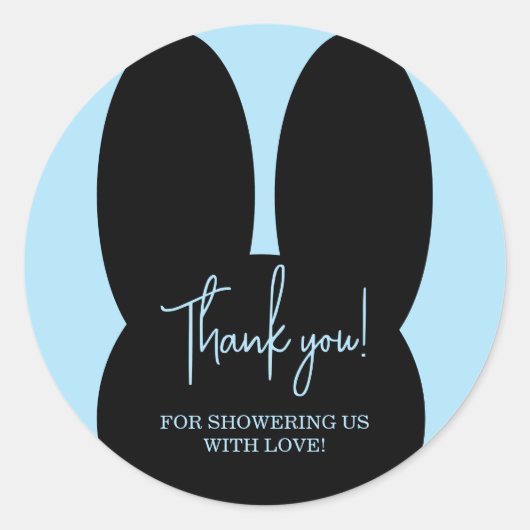 Simple Rabbit baby shower bedankt Ronde Sticker (Voorkant)