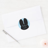 Simple Rabbit baby shower bedankt Ronde Sticker (Envelop)