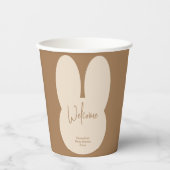 Simple Rabbit baby shower Welcome Papieren Bekers (Voorkant)