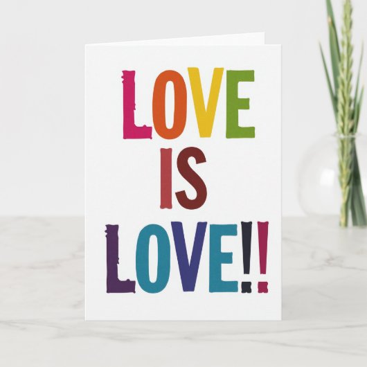 Simple Rainbow Love Is Love Card Kaart (Voorkant)