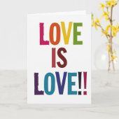 Simple Rainbow Love Is Love Card Kaart (Gele Bloem)