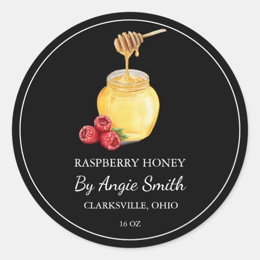 Simple Raspberry Infused Honey Label (Voorkant)
