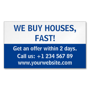 Simple Real Estate Investor  We Buy Houses Folded Magnetisch Visitekaartje